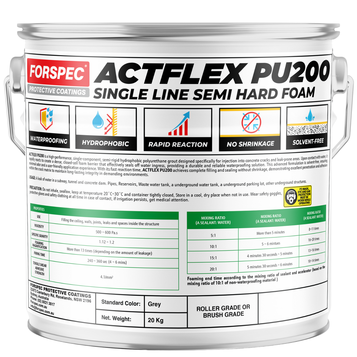 ACTFLEX PU200 Hydrophobic 20kg