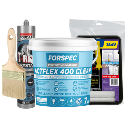 ACTFLEX 400 CLEAR Temporary Leak Repair Kit For Leaking Bathrooms & Balconies