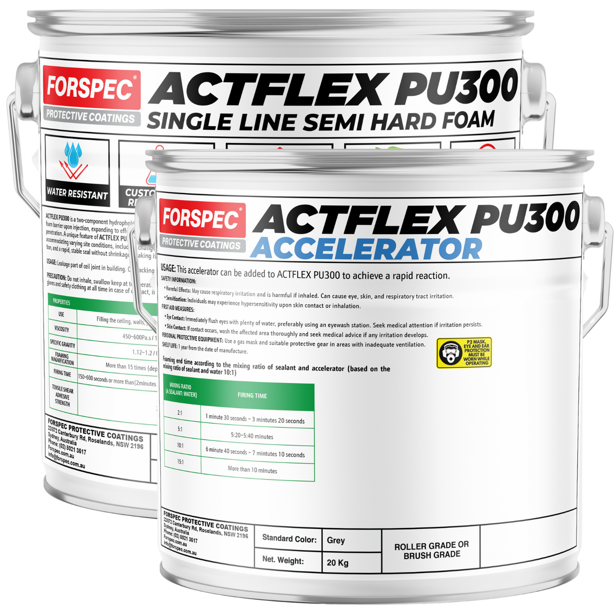 ACTFLEX PU300 22kg Kit Hydrophobic Polyurethane