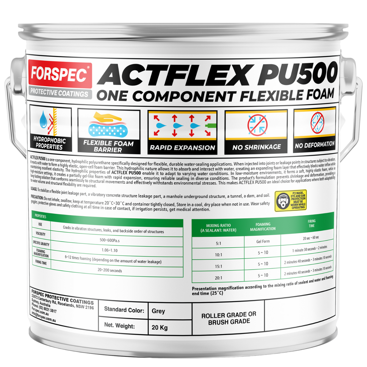 ACTFLEX PU500 Hydrophilic 20kg